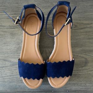 J. Crew navy wedge size 8. NWOT